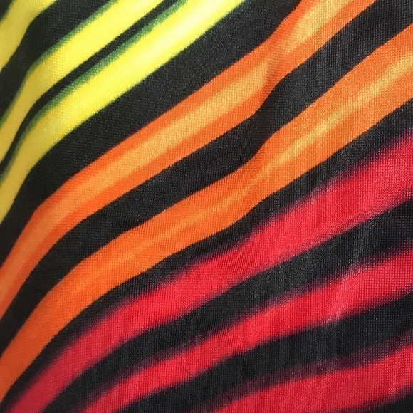 ROBBY Len Women’s Swimsuit Size 12 Rainbow Multi Color stripe Structured cup EUC - Picture 2 of 12